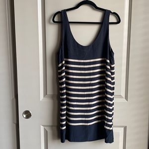 Joie Navy Striped Silk Dress